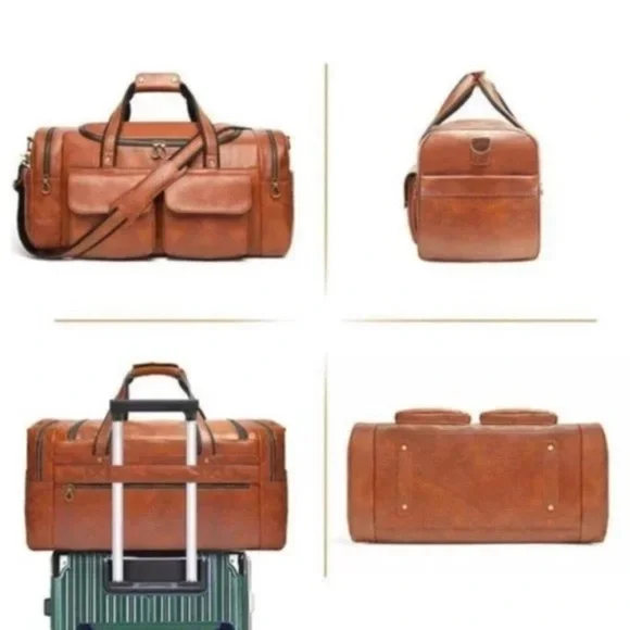 New Duffle Bag for Men Overnight Weekender Gym Bag with Shoe Compartment - Picture 3 of 7